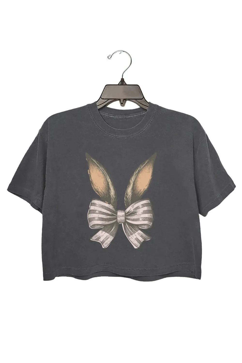 Bunny Ears and Bow Crop Tee For Women sold by Fancy Tees