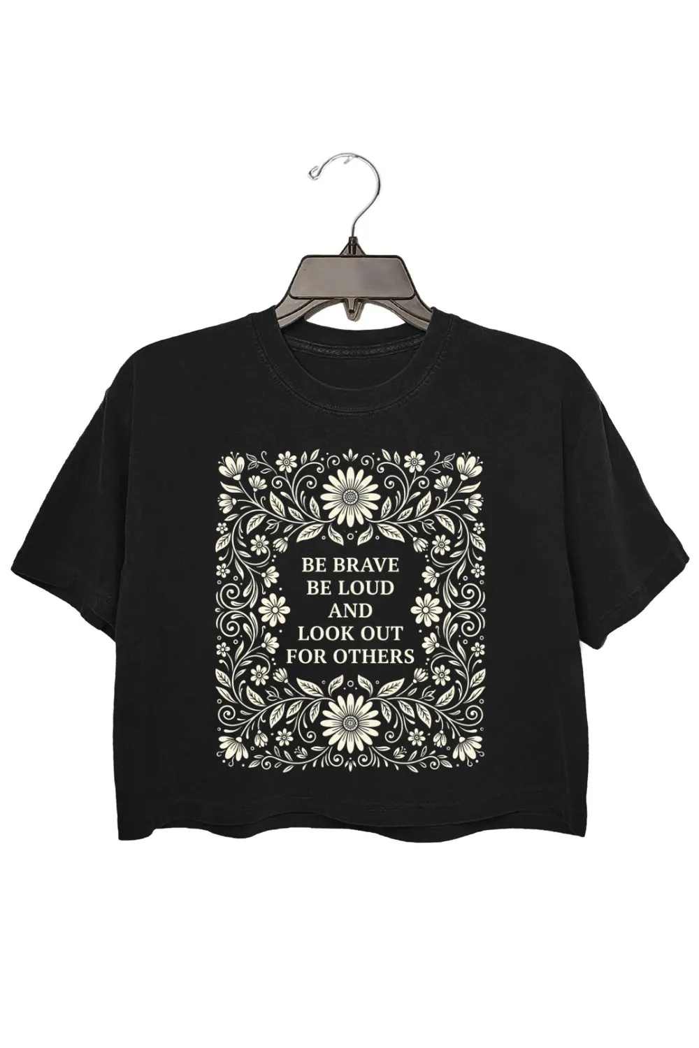 Be Brave Be Loud Resist Crop Tee For Women sold by Fancy Tees product image thumbnail 2