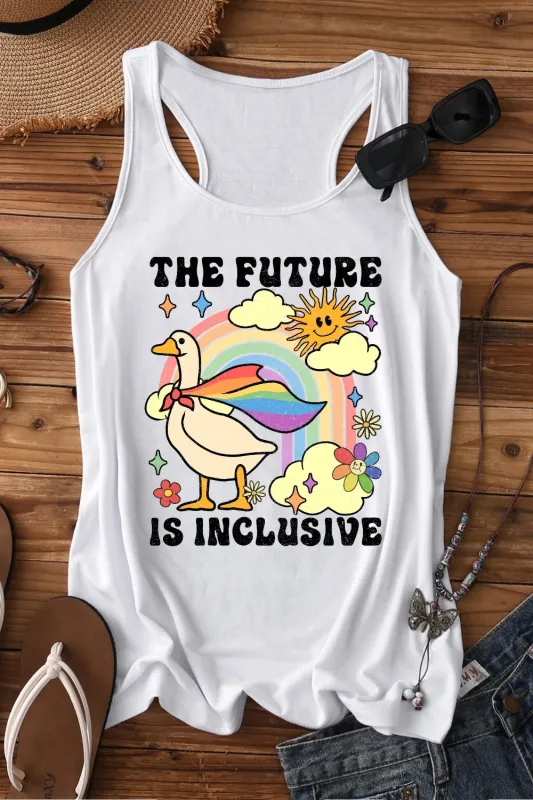 The Future Is Inclusive Rainbow Goose Tank Top For Women made by Fancy Tees