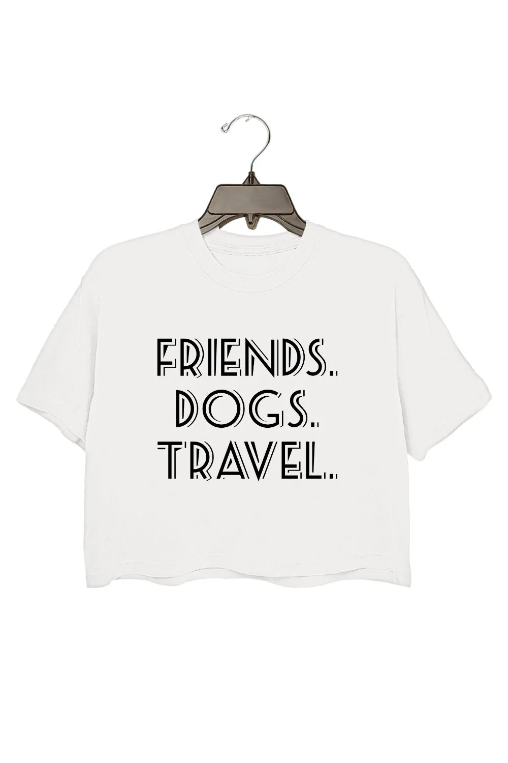 Friends Dogs Travel Funny Crop Tee For Women sold by Fancy Tees product image thumbnail 2