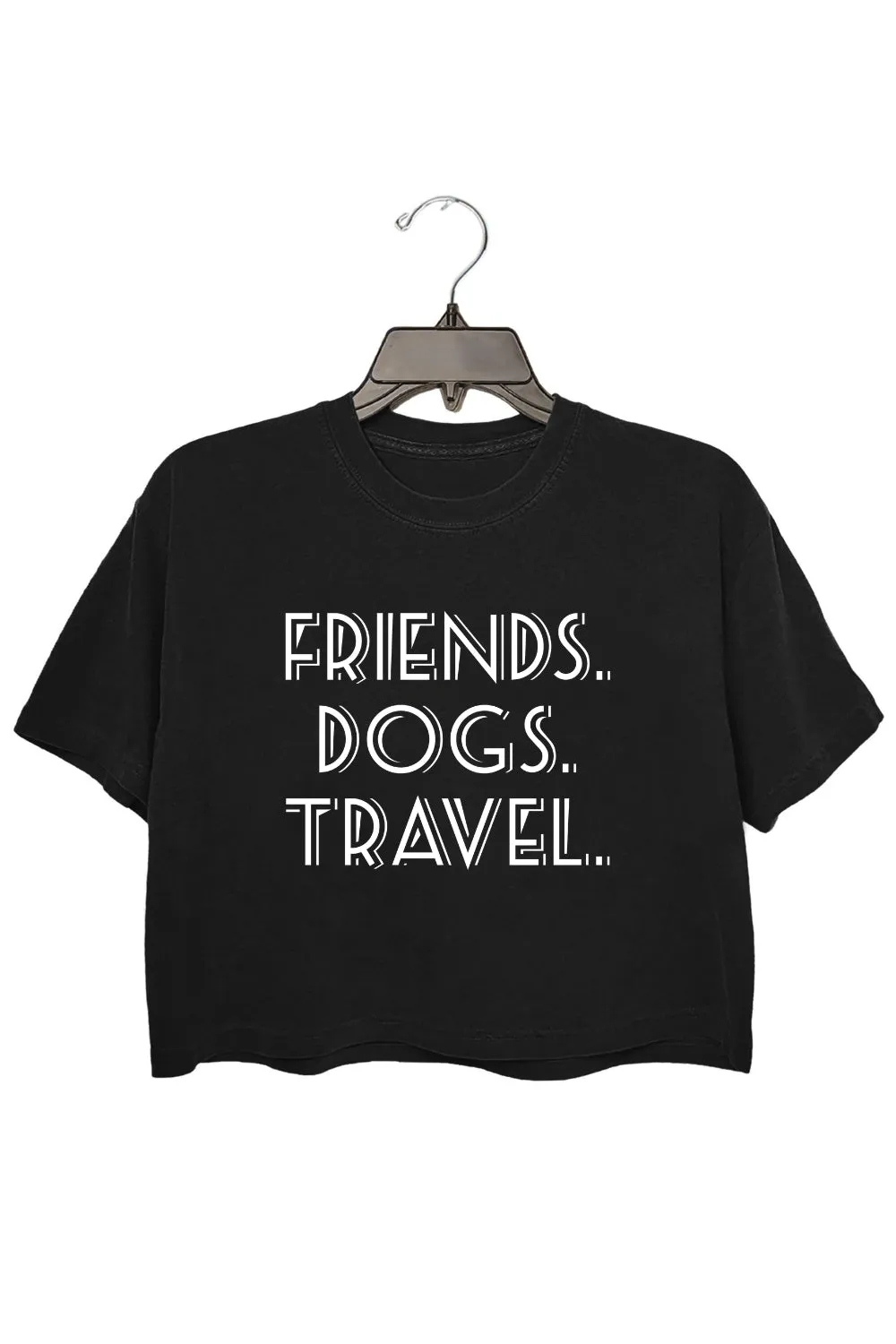 Friends Dogs Travel Funny Crop Tee For Women sold by Fancy Tees product image thumbnail 3