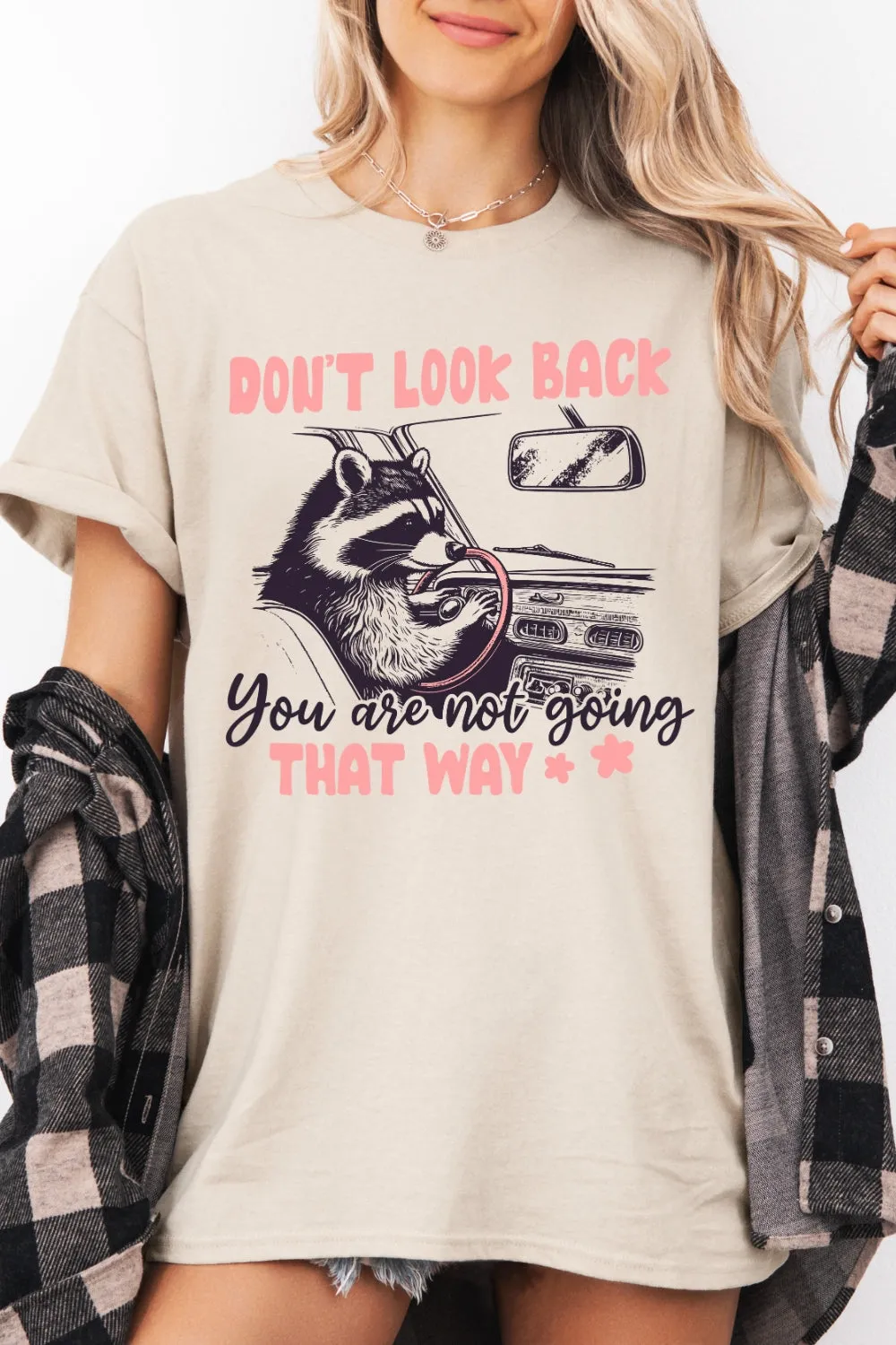 Don't Look Back Cute Raccoon Tee For Women sold by Fancy Tees