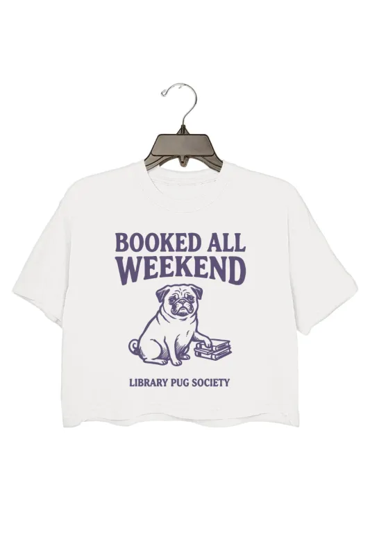 Booked All Weekend Funny Dog Crop Tee For Women made by Fancy Tees