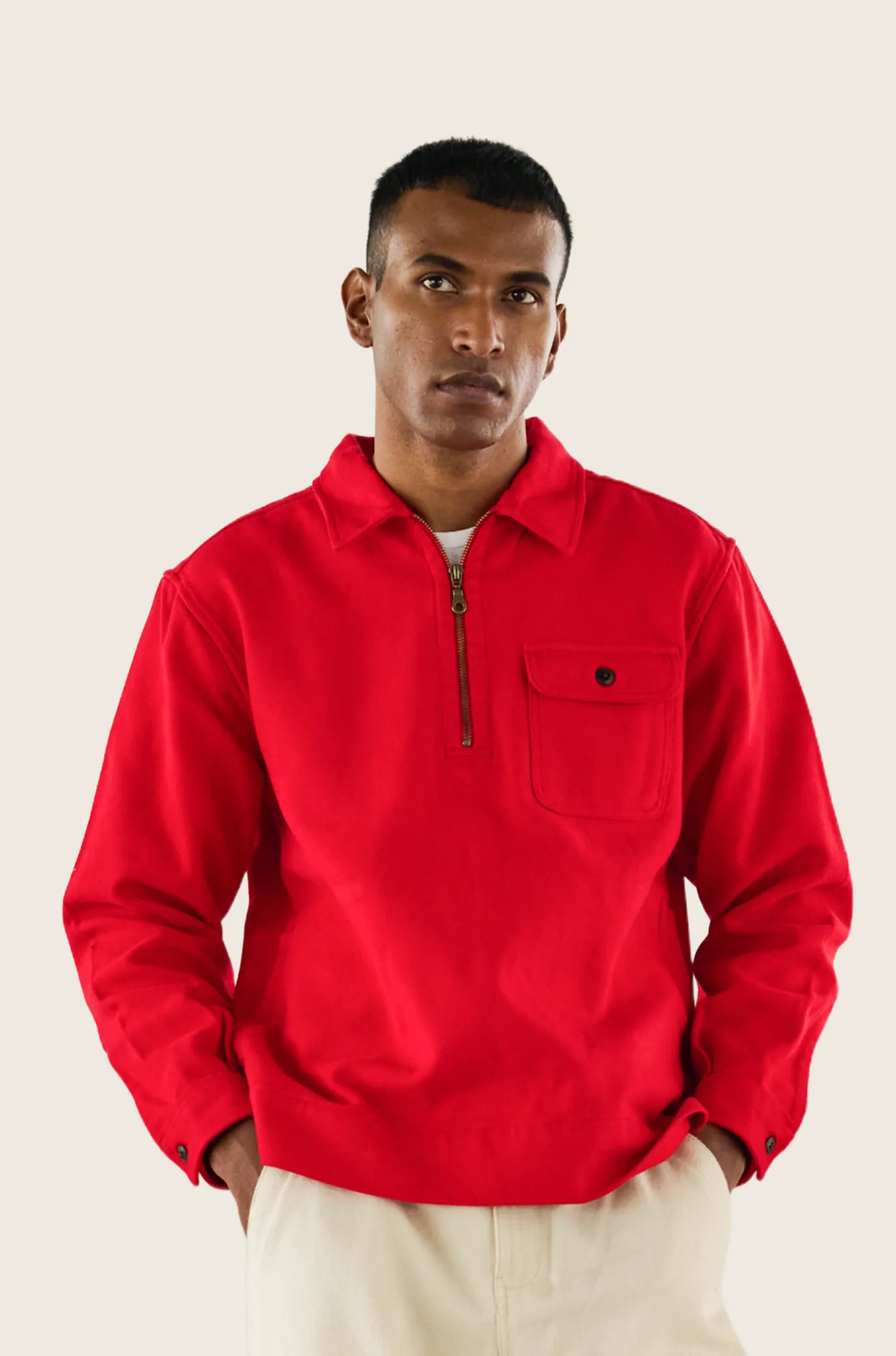 N°180 Collared Half Zip Long Sleeve sold by Original Madras Trading Co product image thumbnail 2