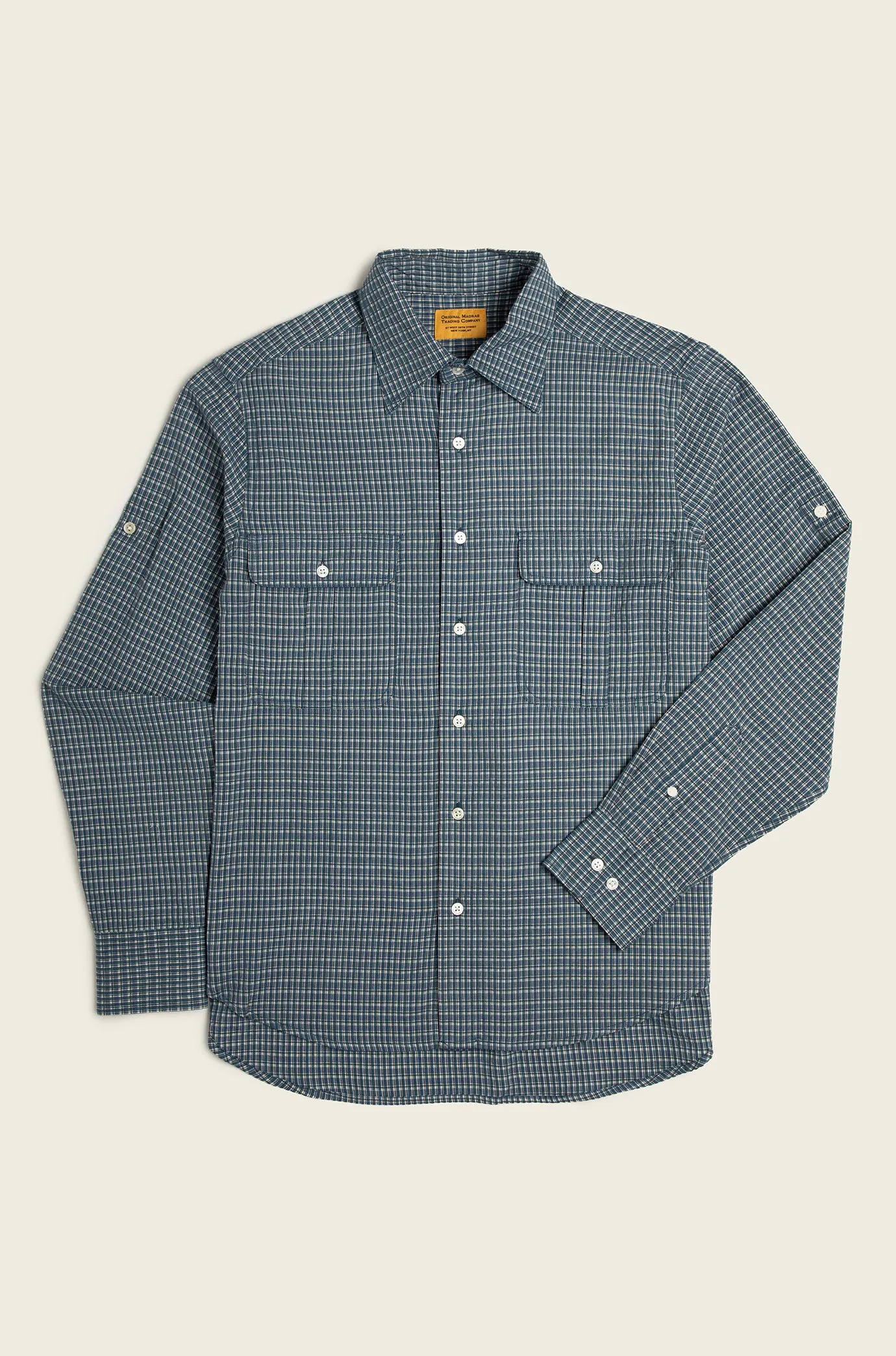 N°216 David Coggins x OMTC Fly Fishing Twin Stitched Collared Long Sleeve Shirt sold by Original Madras Trading Co