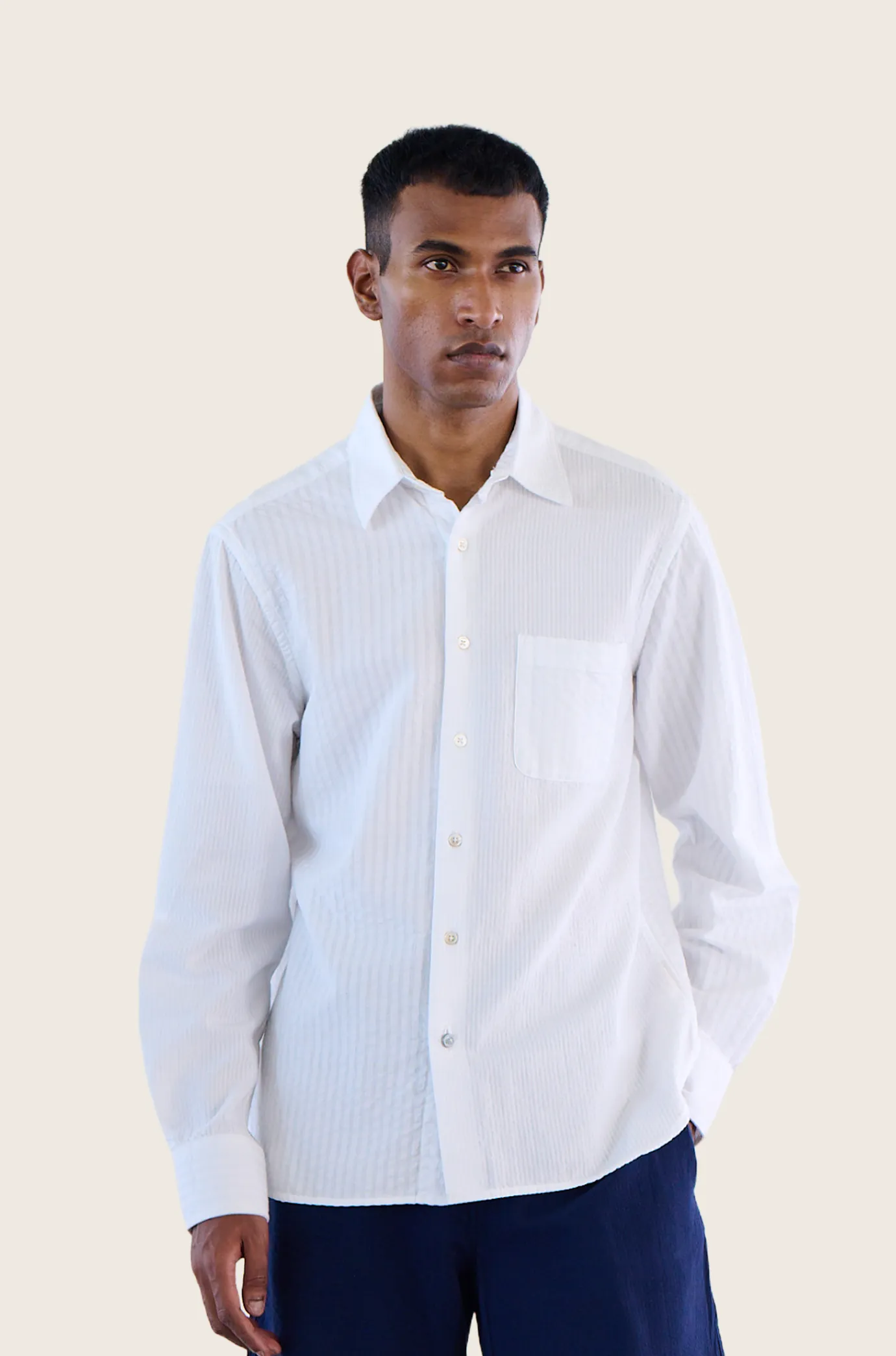 N°7 Straight Collar Long Sleeve Shirt sold by Original Madras Trading Co product image thumbnail 2