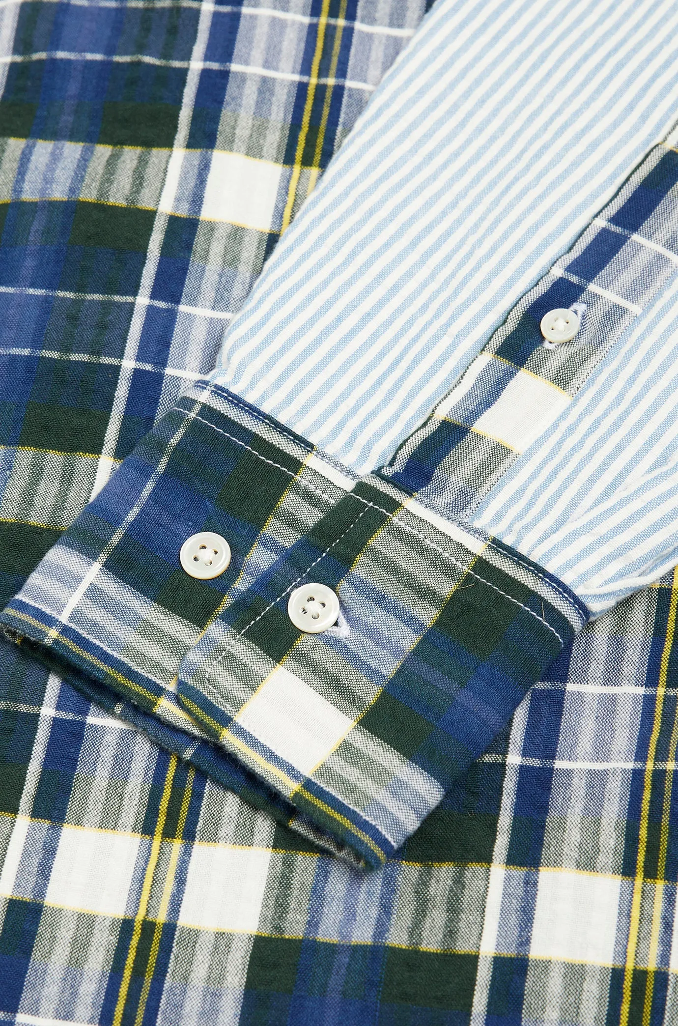 N°103 Contrasting Parts Button Down Collar Long Sleeve Shirt sold by Original Madras Trading Co product image thumbnail 5