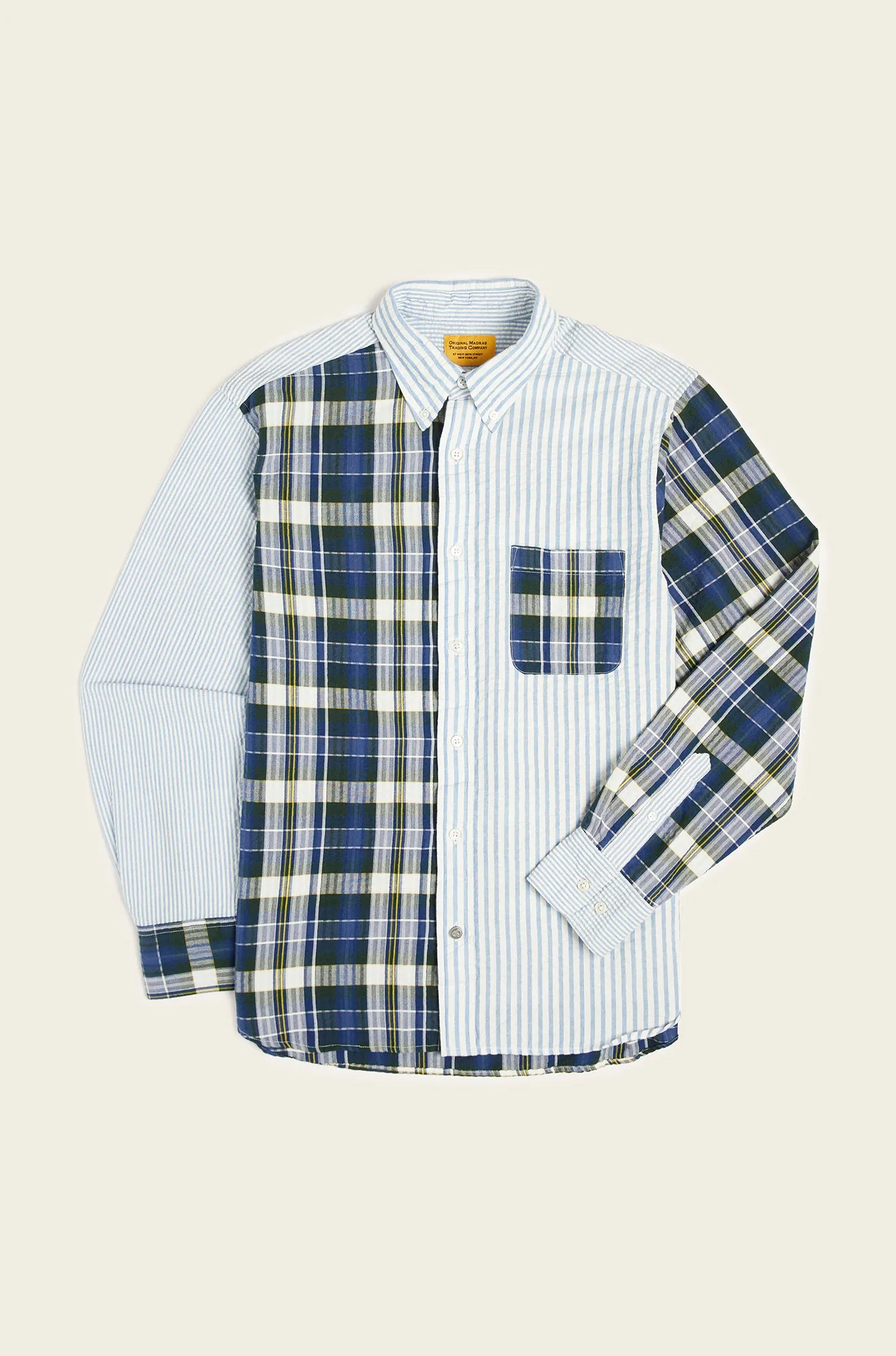 N°103 Contrasting Parts Button Down Collar Long Sleeve Shirt sold by Original Madras Trading Co