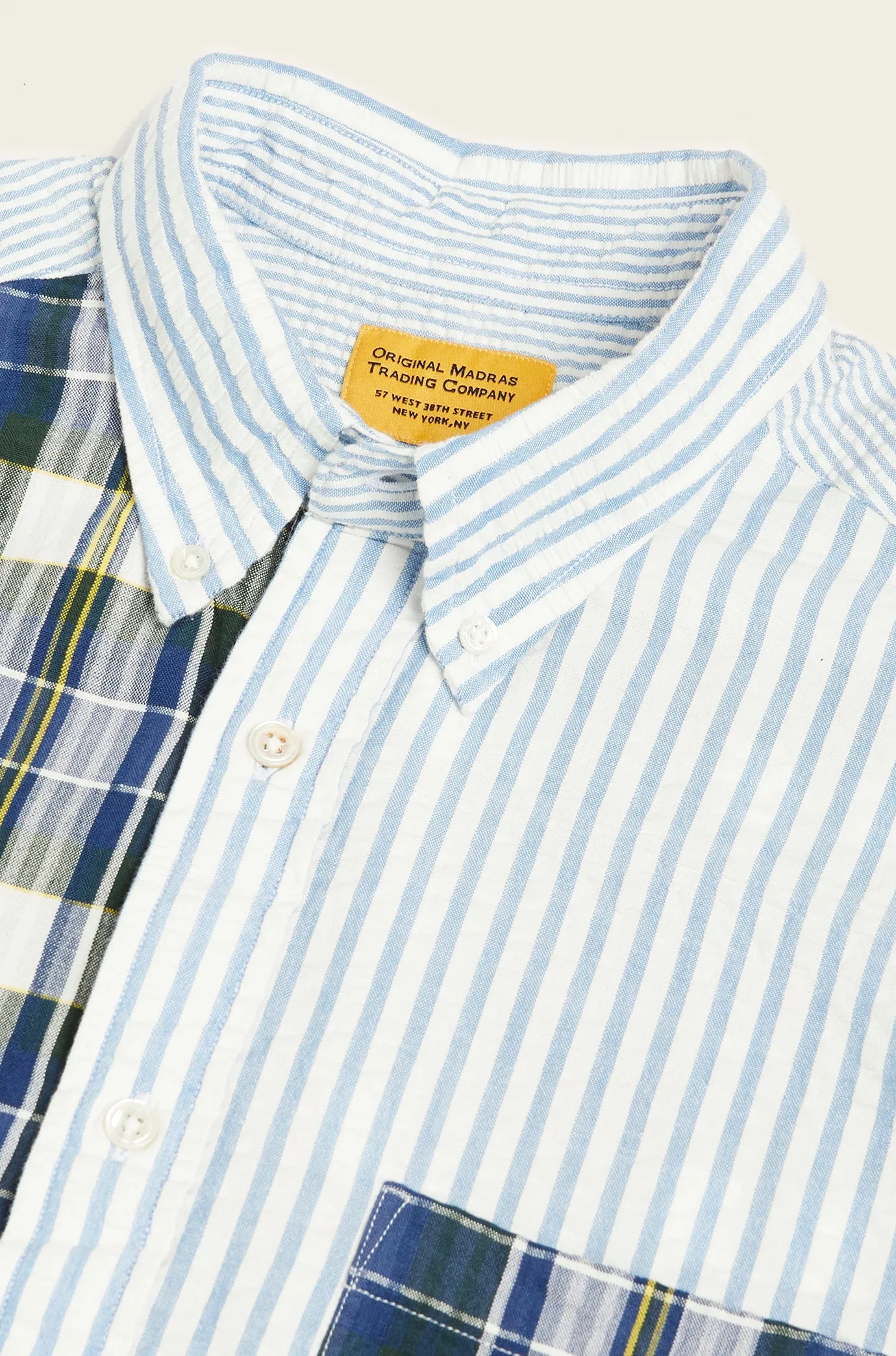 N°103 Contrasting Parts Button Down Collar Long Sleeve Shirt sold by Original Madras Trading Co product image thumbnail 3