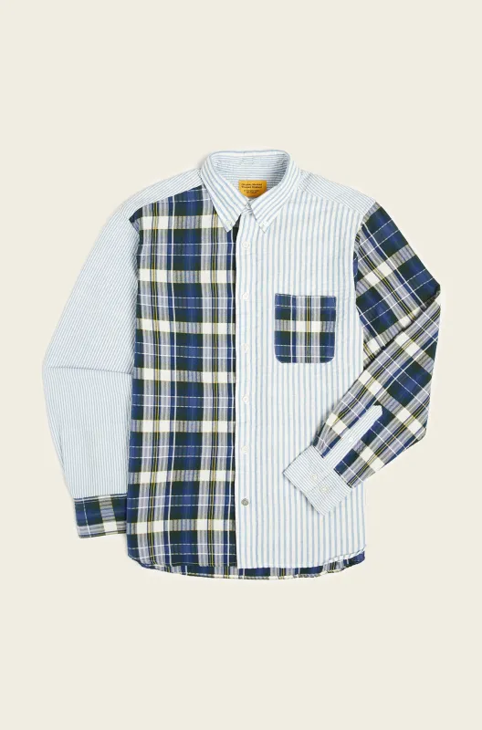N°103 Contrasting Parts Button Down Collar Long Sleeve Shirt made by Original Madras Trading Co