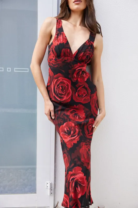 Charlette Dress - Red Floral sold by Esther & Co