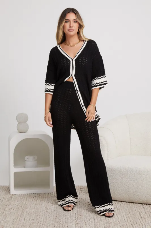 Cresydda Knit Pants - Black Multi sold by Esther & Co