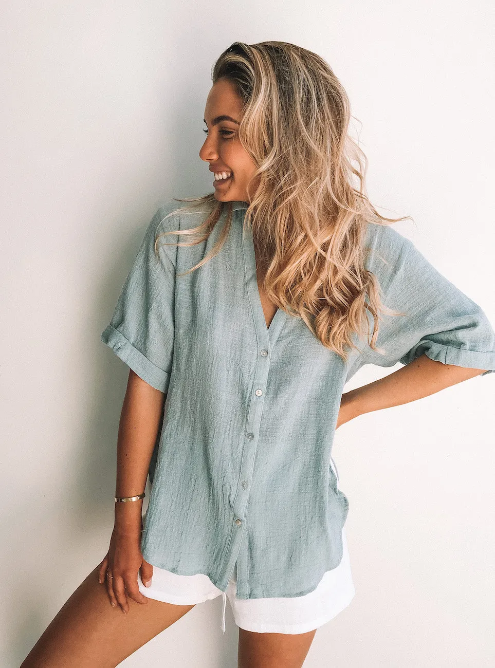 Fraise Top - Faded Teal sold by Esther & Co product image thumbnail 3