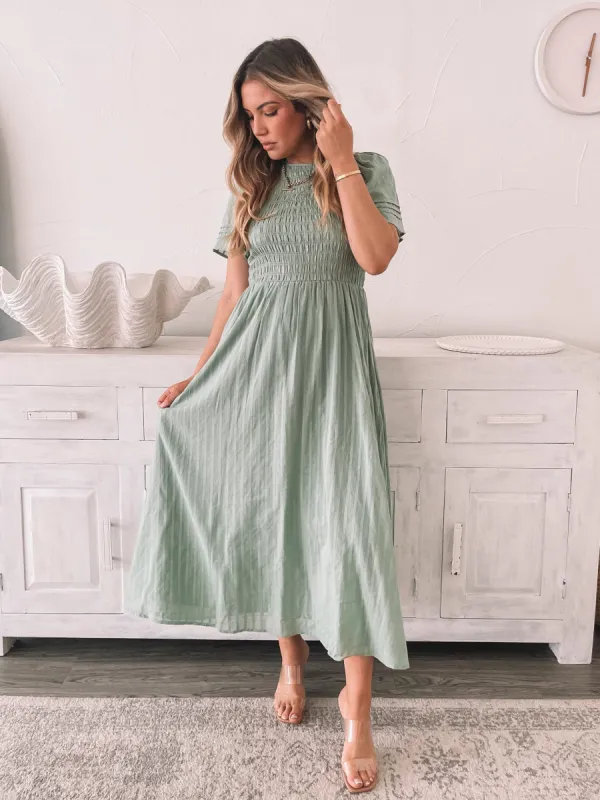Iolana Dress - Sage sold by Esther & Co