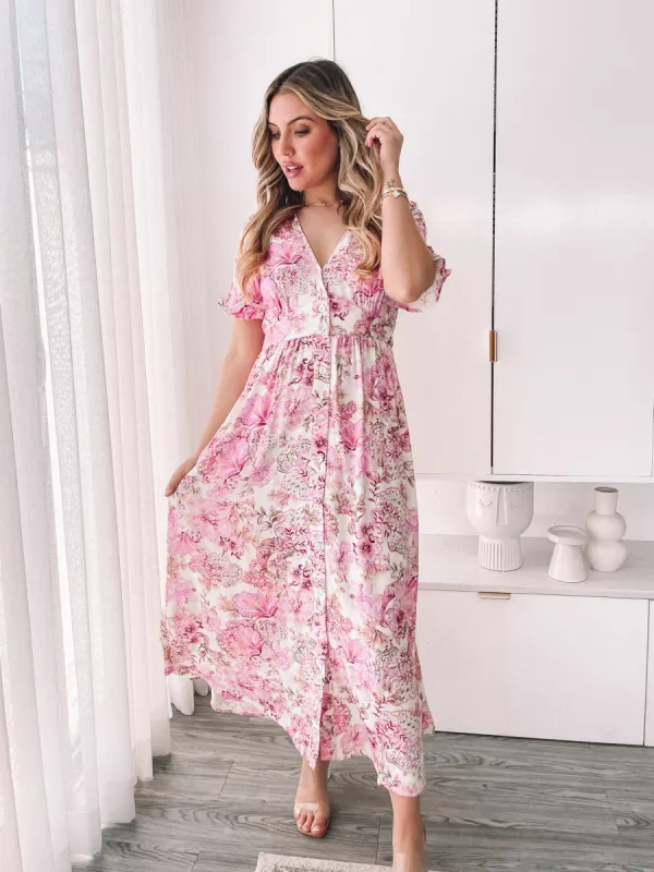 Karabelle Dress - Ornamental Rose sold by Esther & Co