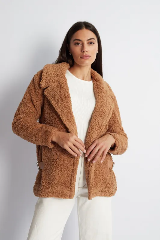Grizelda Teddy Jacket - Tan sold by Esther & Co