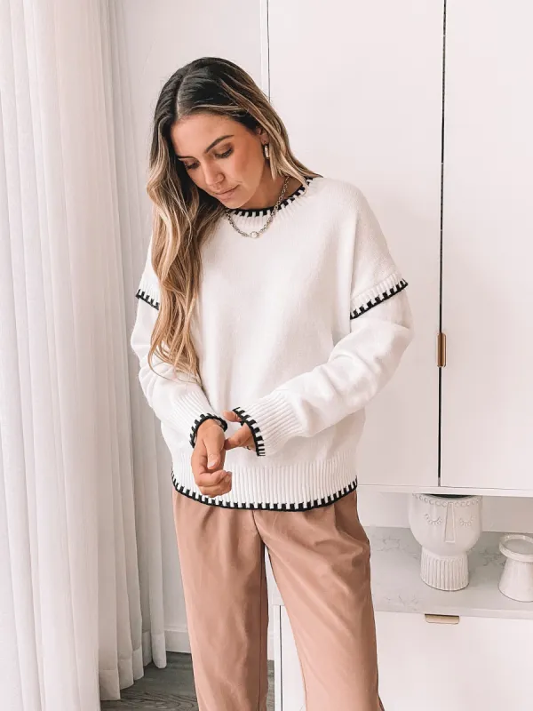 Antheia Knit - White sold by Esther & Co