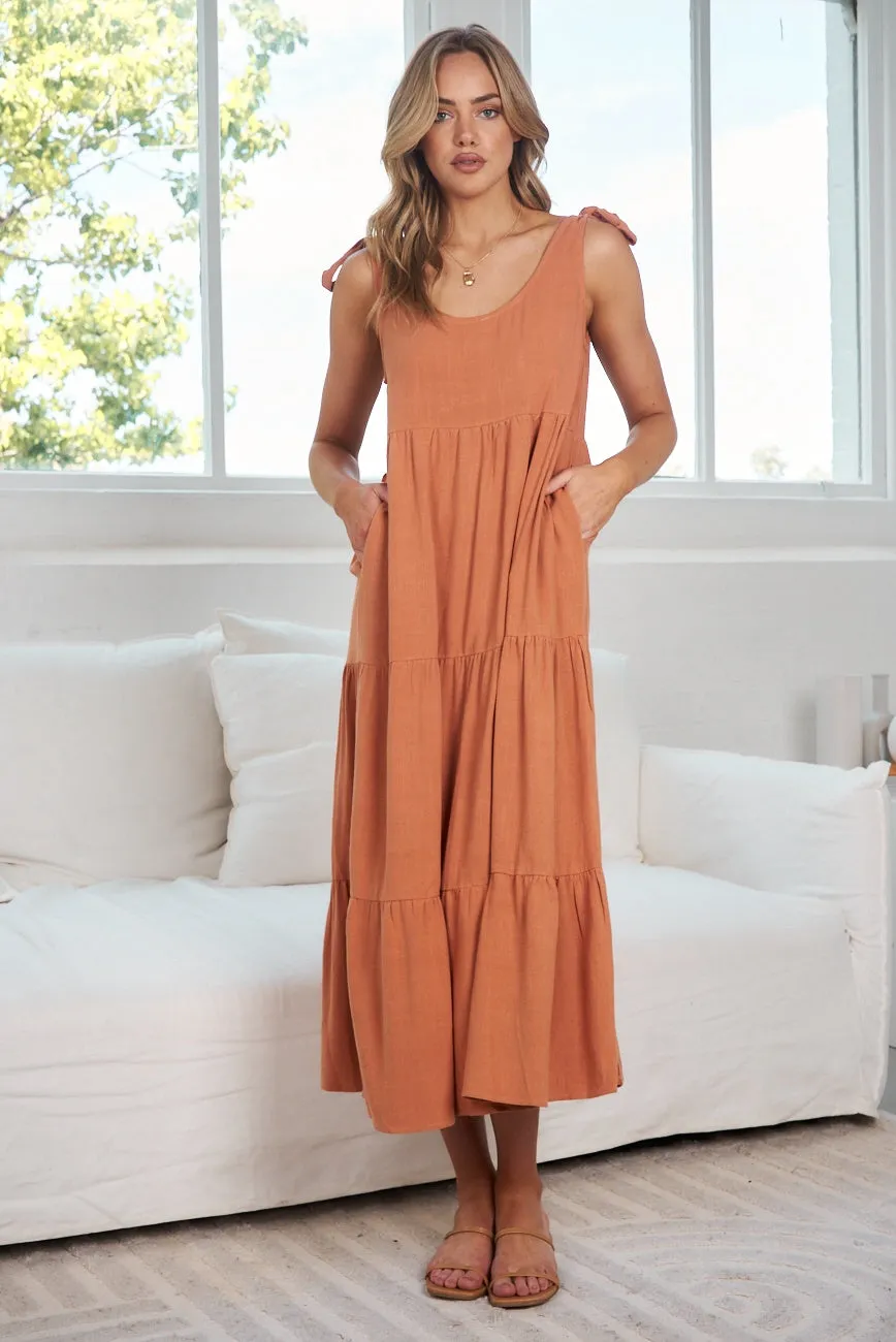 Lydia Dress - Rust sold by Esther & Co