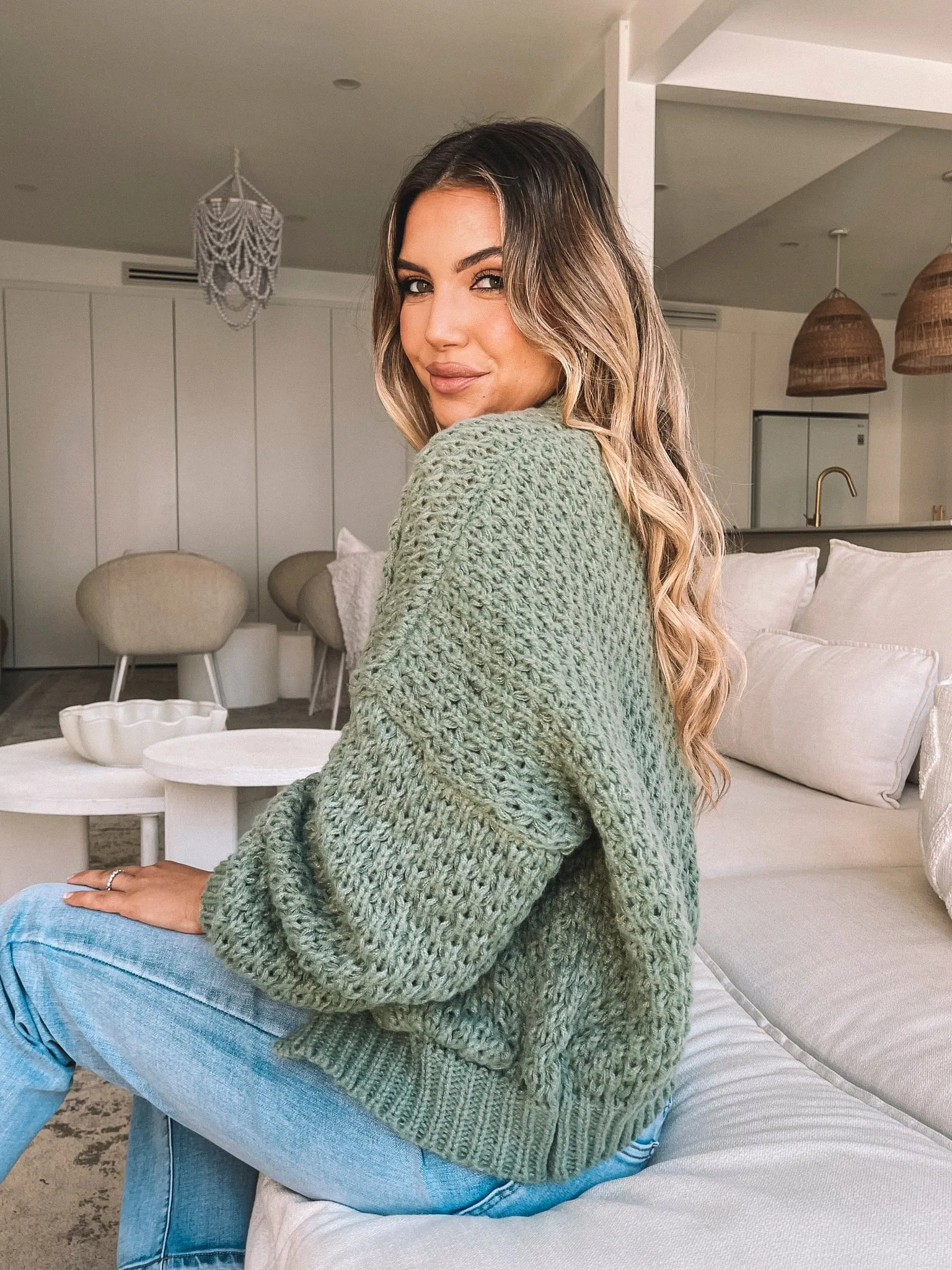 Dorine Cardigan - Khaki sold by Esther & Co product image thumbnail 2