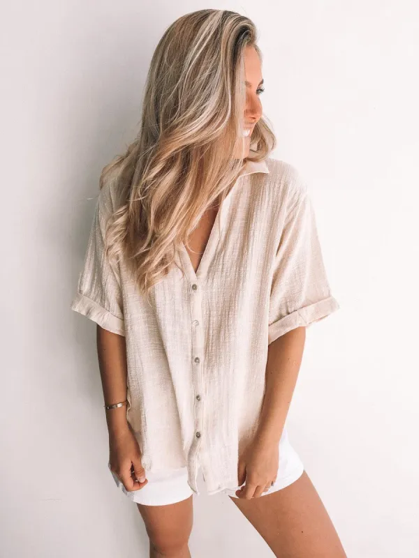 Fraise Top - Beige sold by Esther & Co