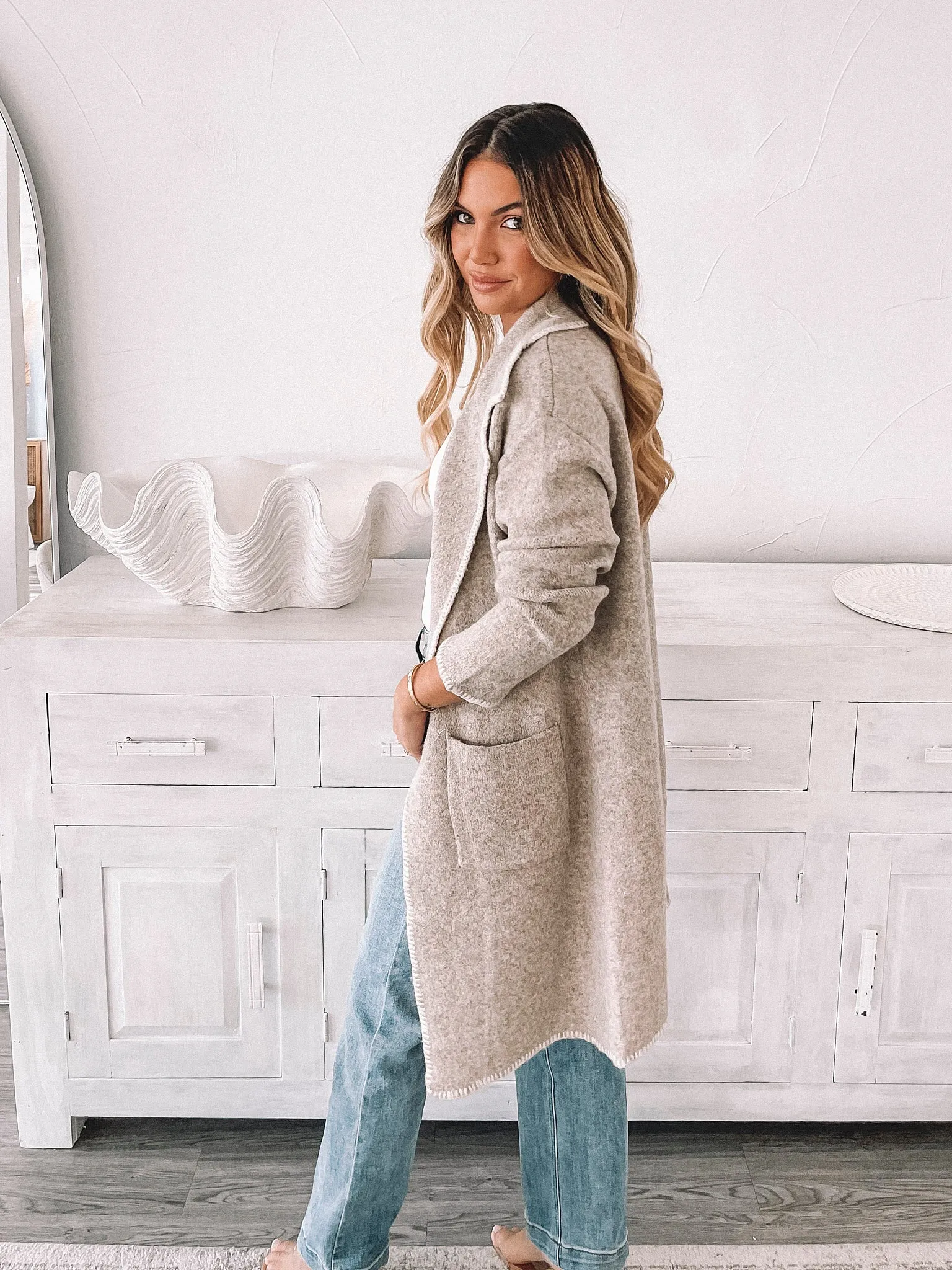 Marisole Coatigan - Latte sold by Esther & Co product image thumbnail 4