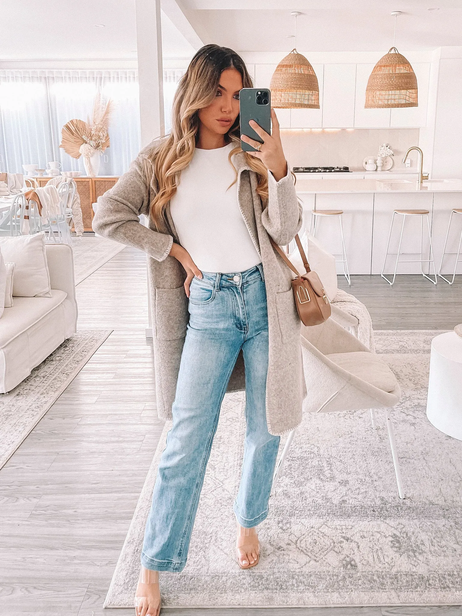 Marisole Coatigan - Latte sold by Esther & Co