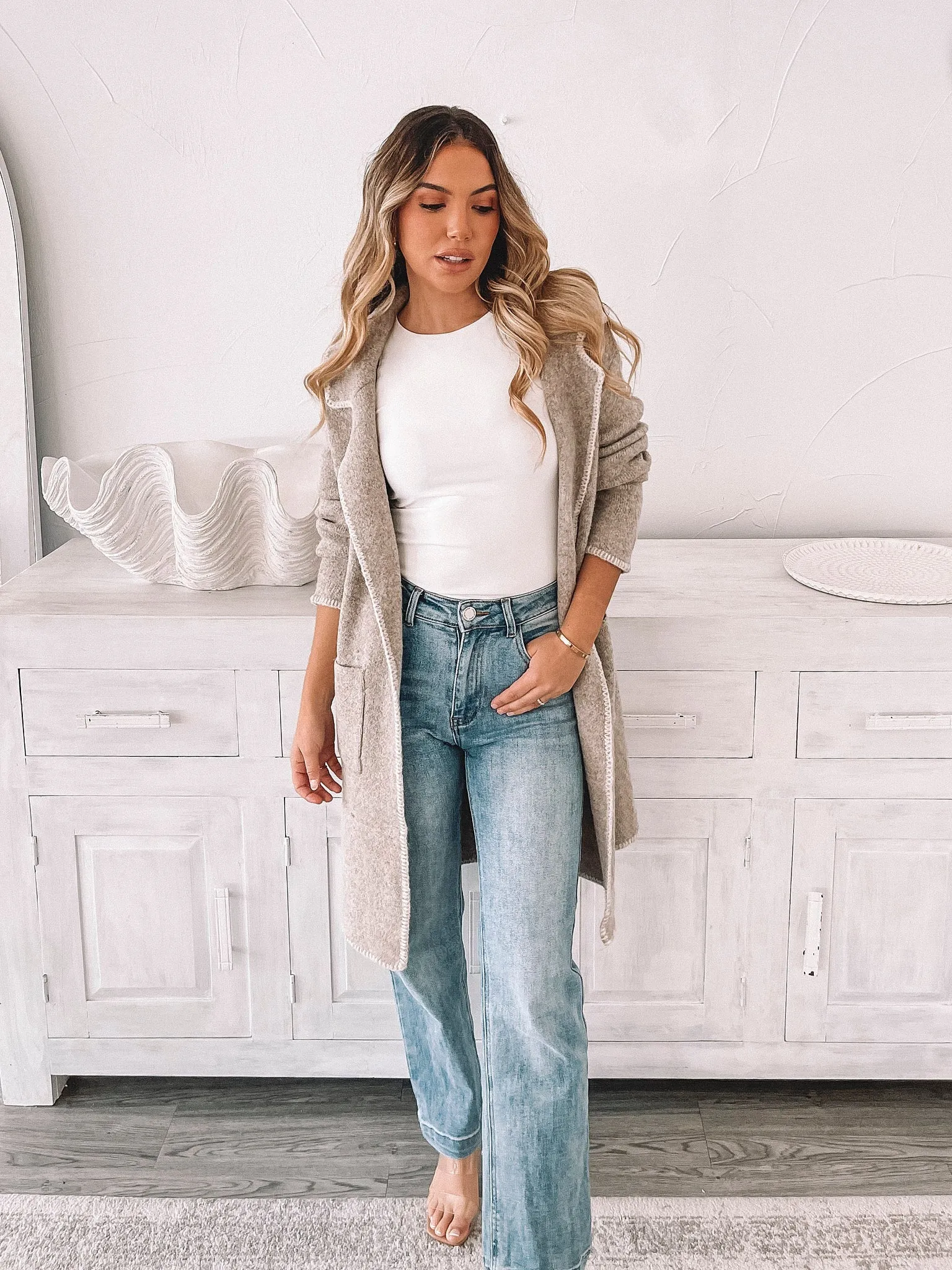 Marisole Coatigan - Latte sold by Esther & Co product image thumbnail 2