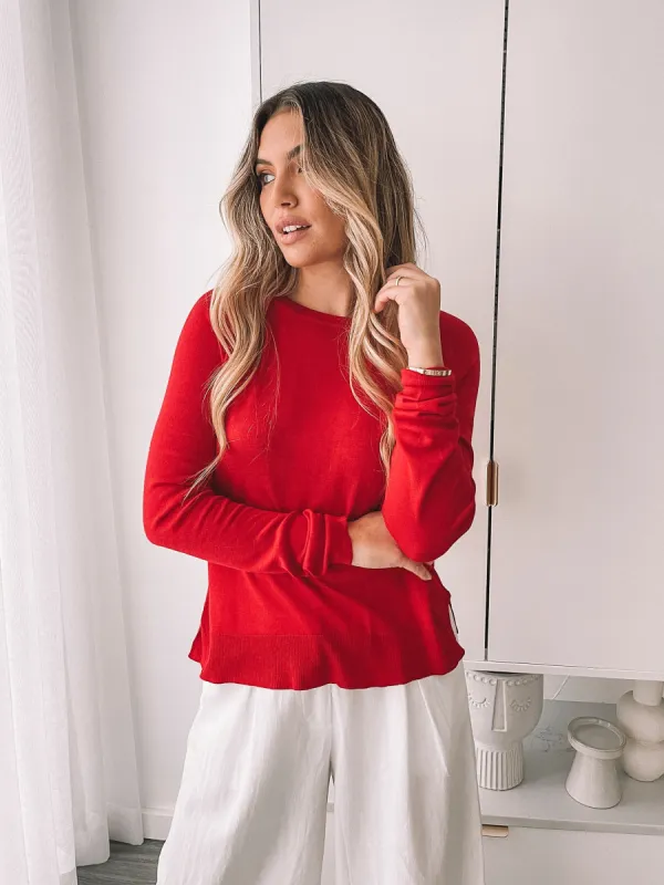Ambrose Knit Top - Red sold by Esther & Co