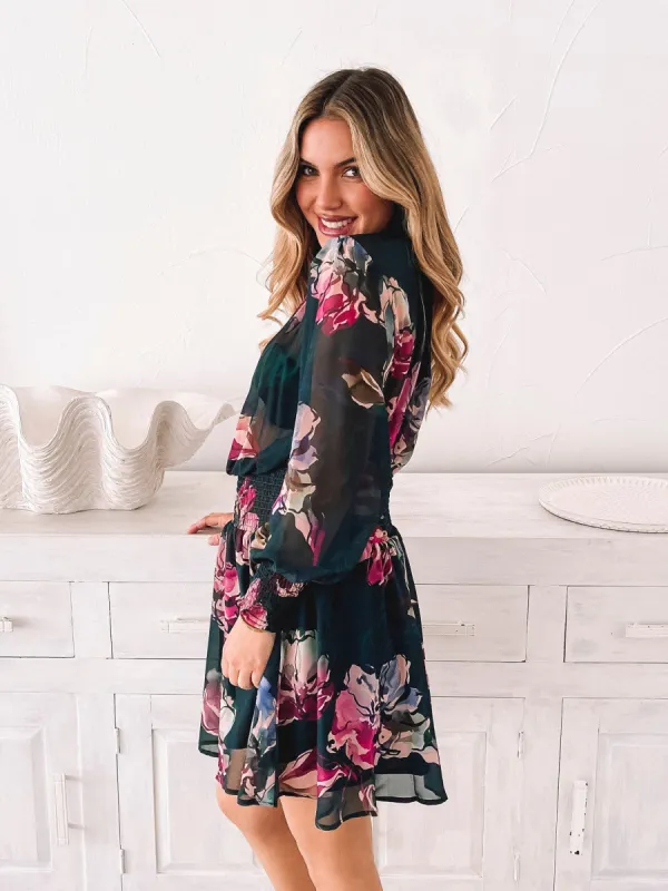 Neary Dress - Emerald Floral sold by Esther & Co