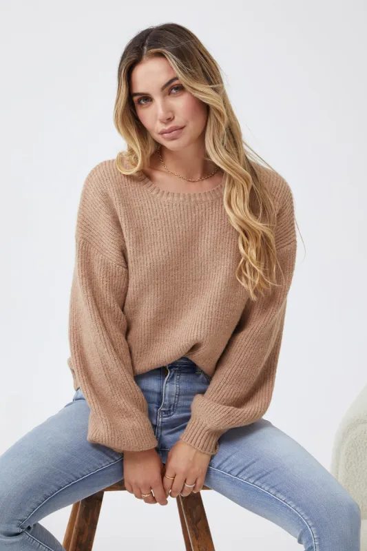 Harvie Knit - Camel sold by Esther & Co