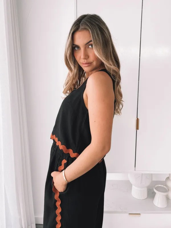 Dionysia Top - Black Multi sold by Esther & Co