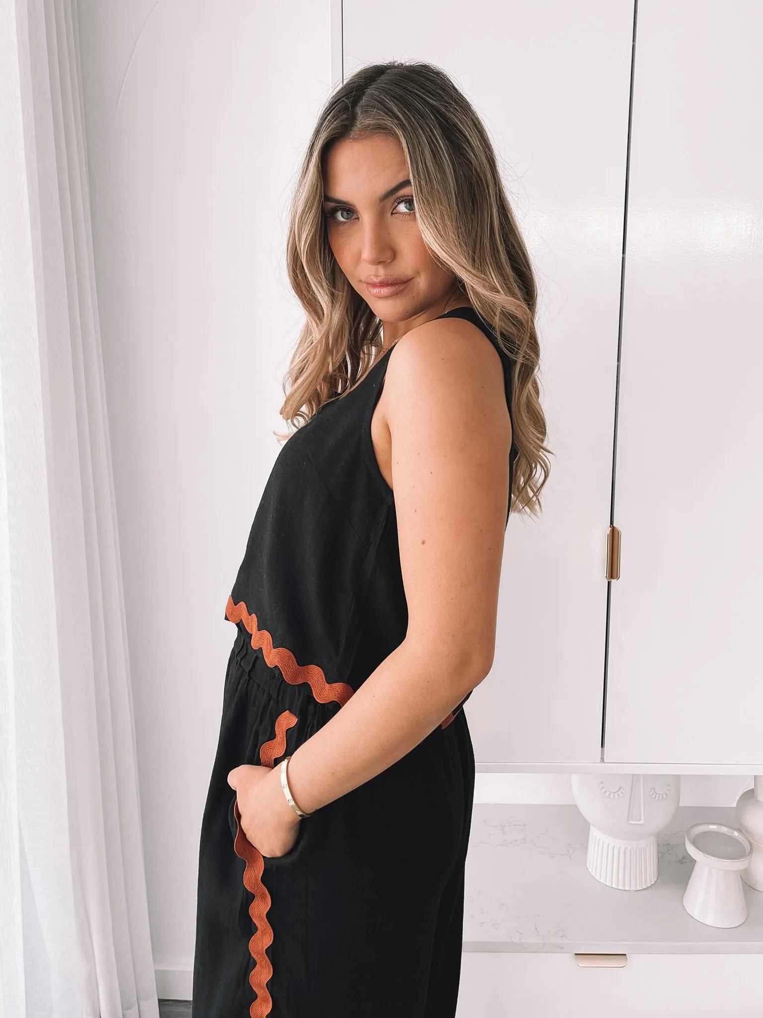 Dionysia Top - Black Multi sold by Esther & Co