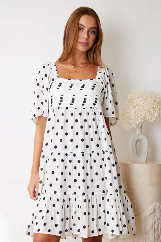 Jody Dress - White Spot sold by Esther & Co