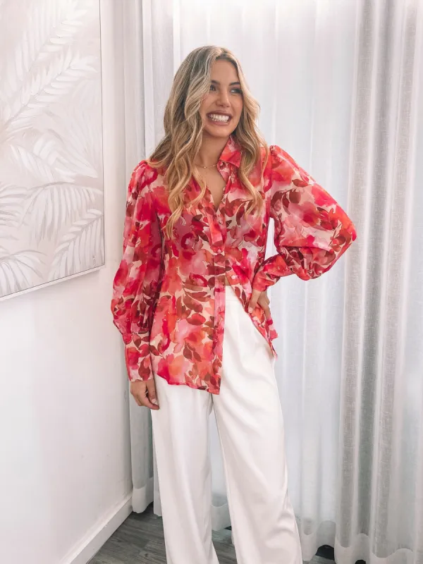 Fleet Blouse - Summer Watercolour sold by Esther & Co