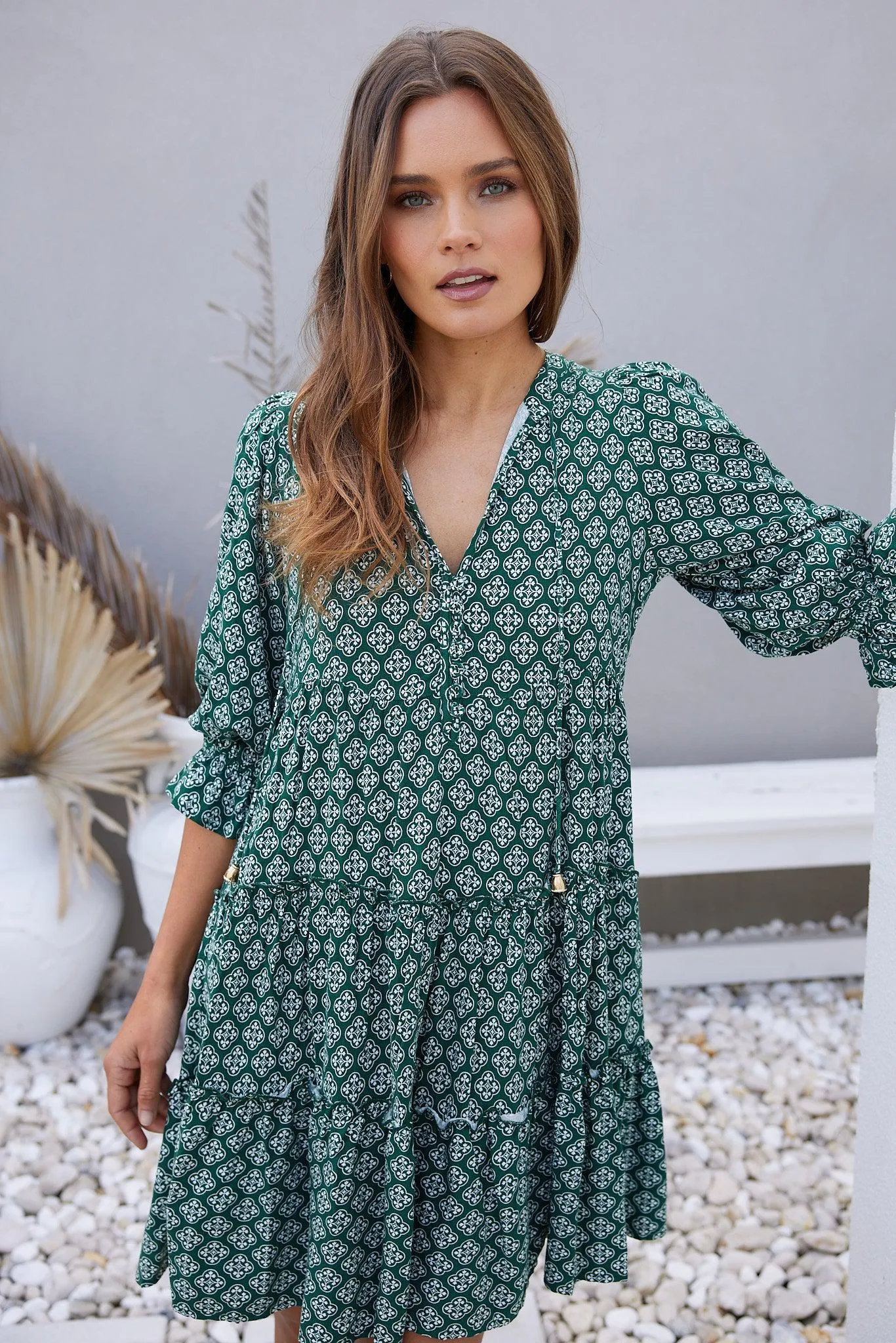 Esperanza Dress - Green Print sold by Esther & Co product image thumbnail 4