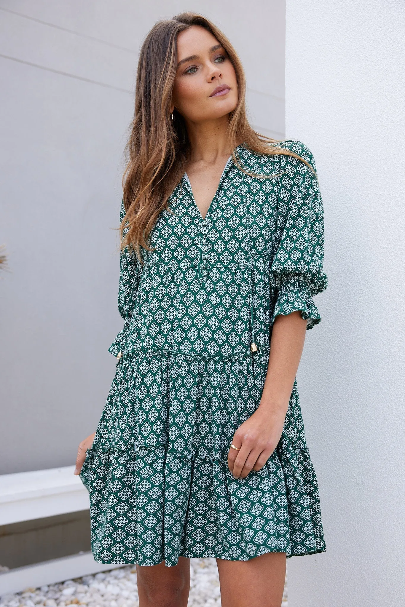 Esperanza Dress - Green Print sold by Esther & Co product image thumbnail 2