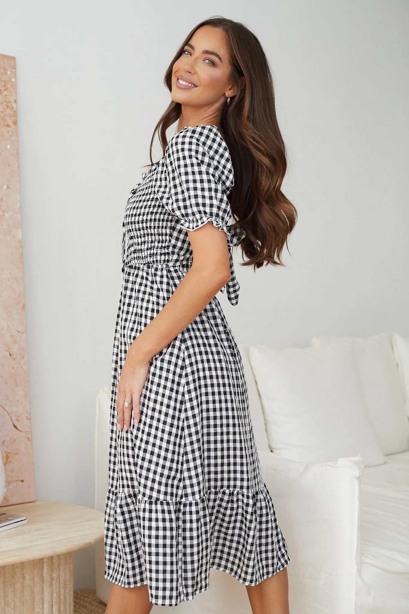 Rihanna Dress - Black Gingham sold by Esther & Co product image thumbnail 5