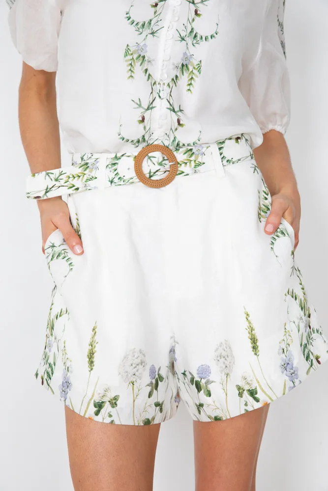 Floella Belted Shorts - Green Print sold by Esther & Co product image thumbnail 2