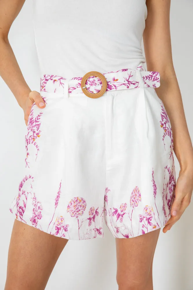 Floella Belted Shorts - Pink Print sold by Esther & Co product image thumbnail 2