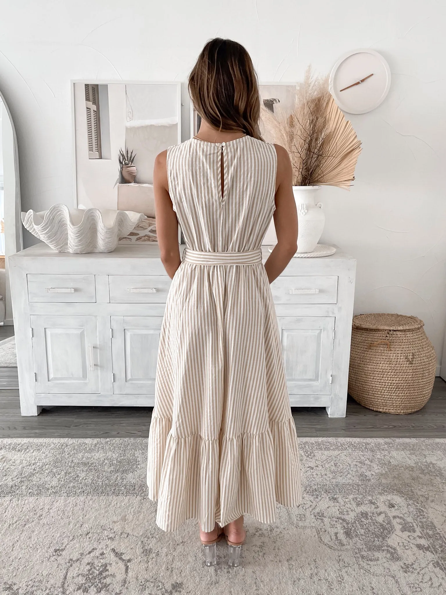 Sianna Dress - Beige Stripe sold by Esther & Co product image thumbnail 4