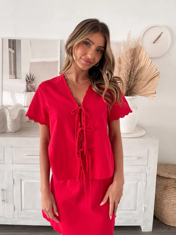 Ameera Top - Red sold by Esther & Co