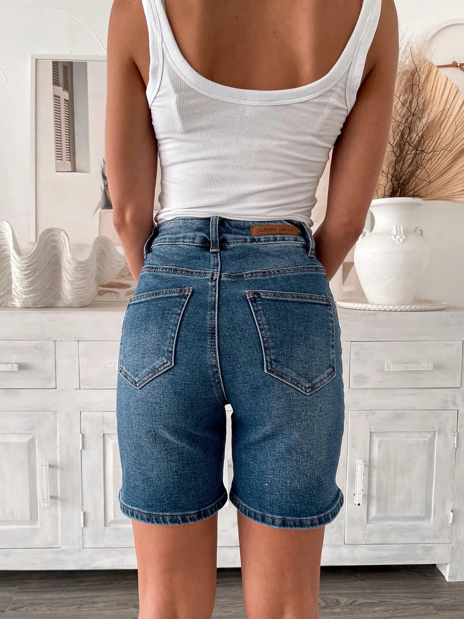 Alaiya Shorts - Dark Denim sold by Esther & Co product image thumbnail 3