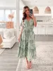 Zahara Dress - Green Print sold by Esther & Co