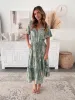 Zahara Dress - Green Print sold by Esther & Co