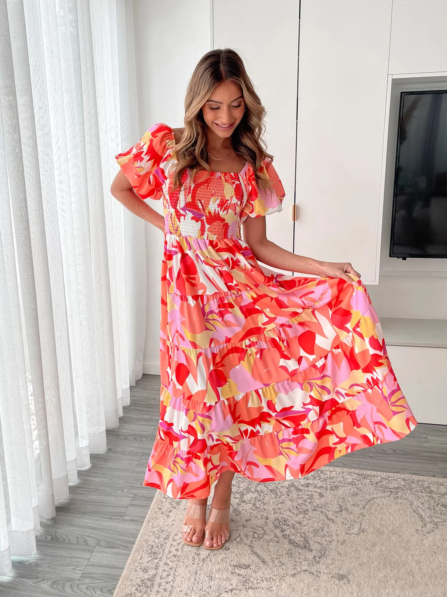 Niccola Dress - Orange Print sold by Esther & Co product image thumbnail 4