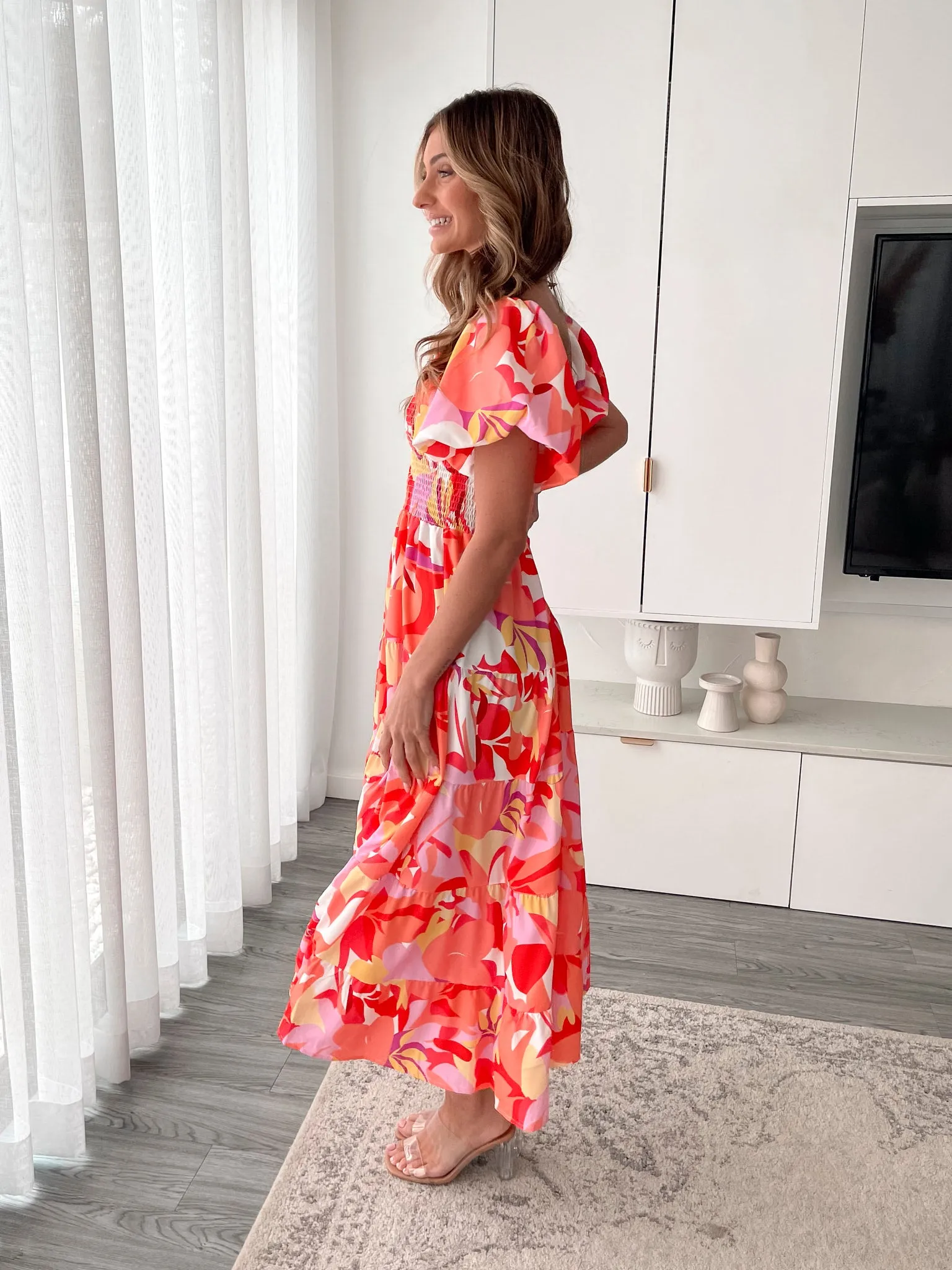 Niccola Dress - Orange Print sold by Esther & Co product image thumbnail 5