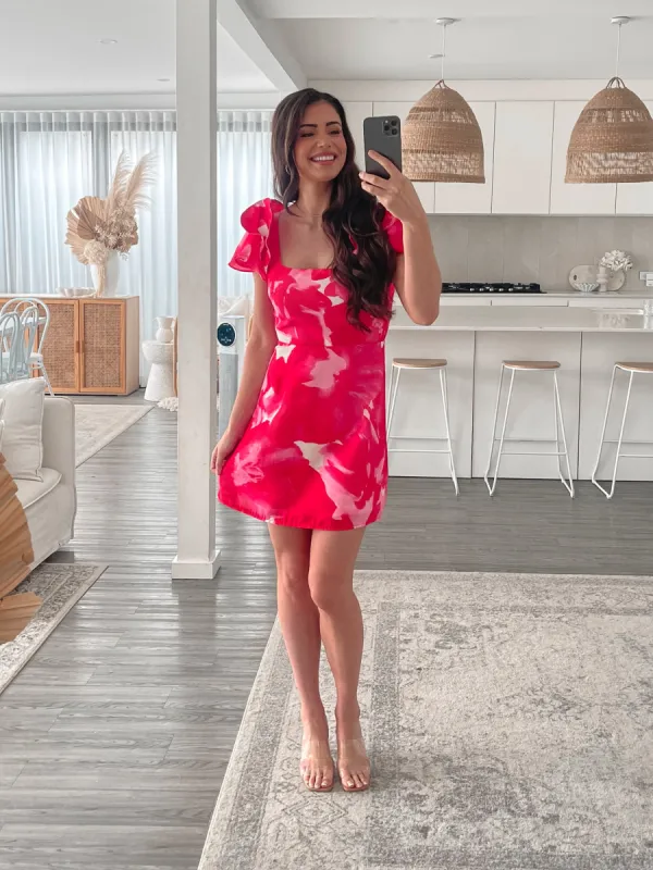 Miliana Dress - Red Print sold by Esther & Co