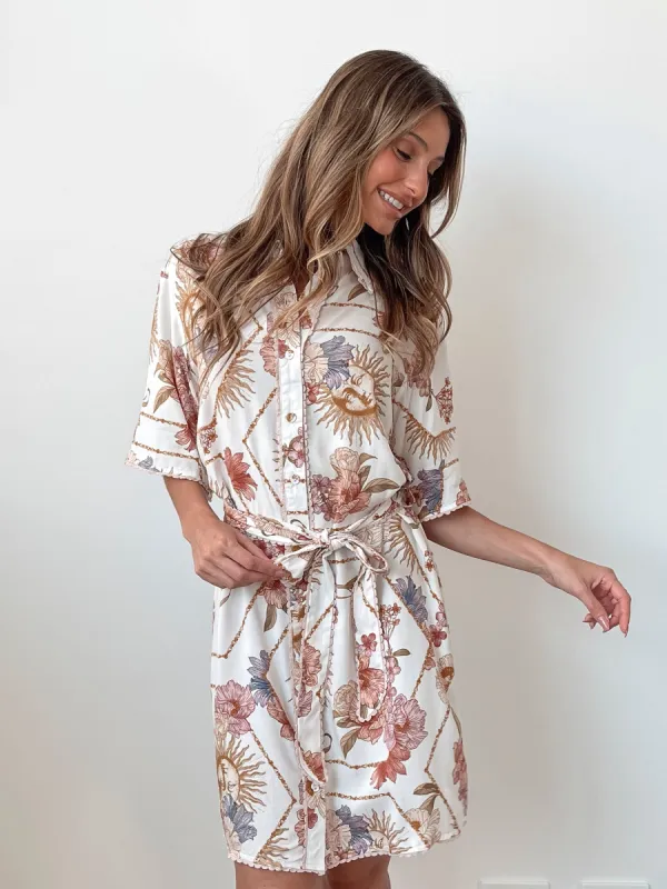 Vaneshia Dress - White Floral sold by Esther & Co