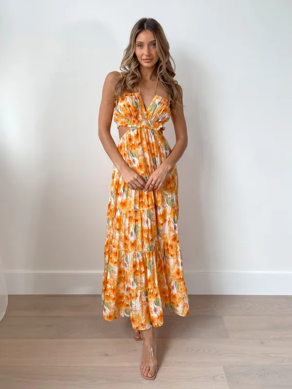 Delphinia Dress - Yellow Floral sold by Esther & Co