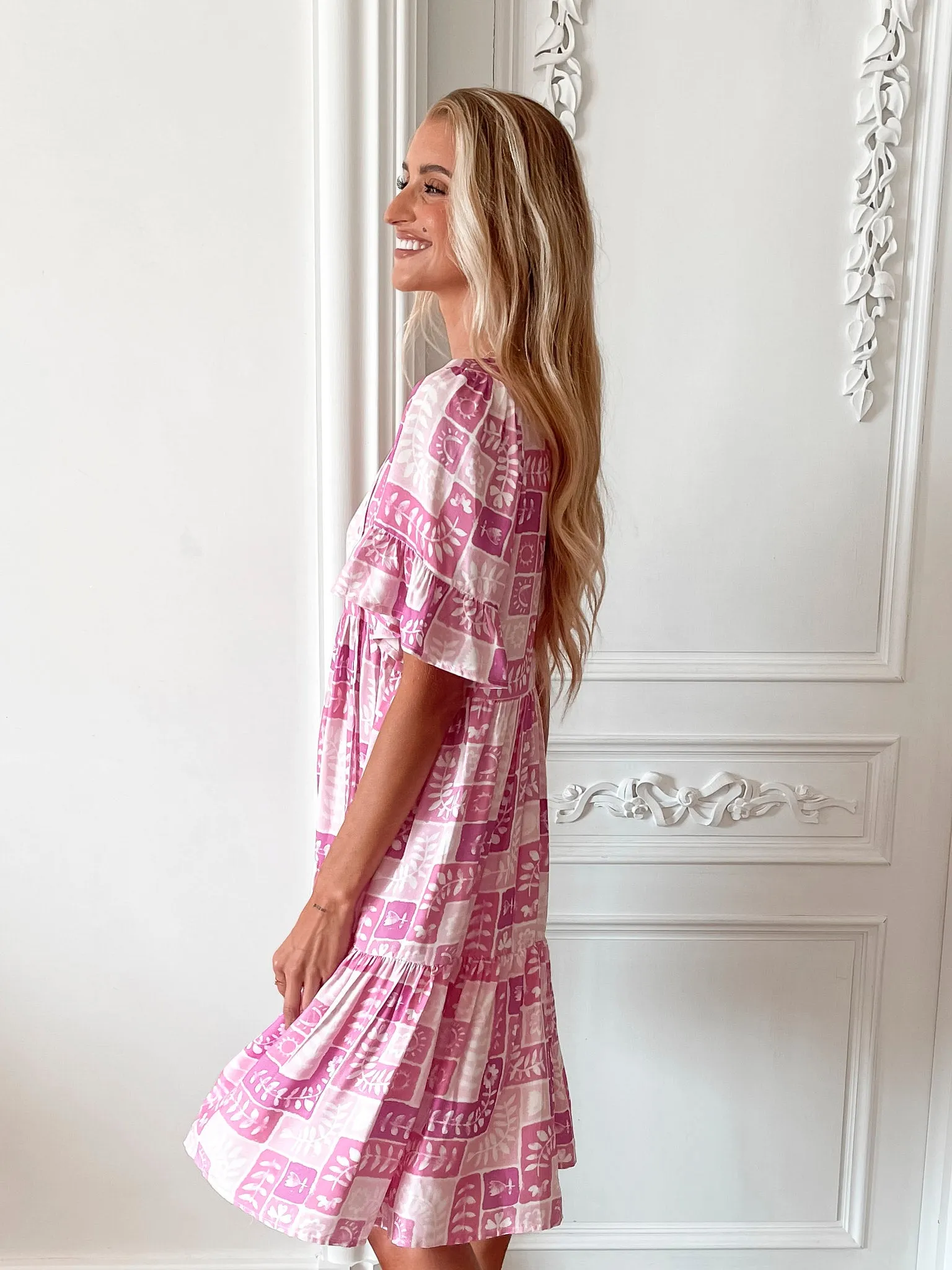 Aelira Dress - Purple Print sold by Esther & Co product image thumbnail 3